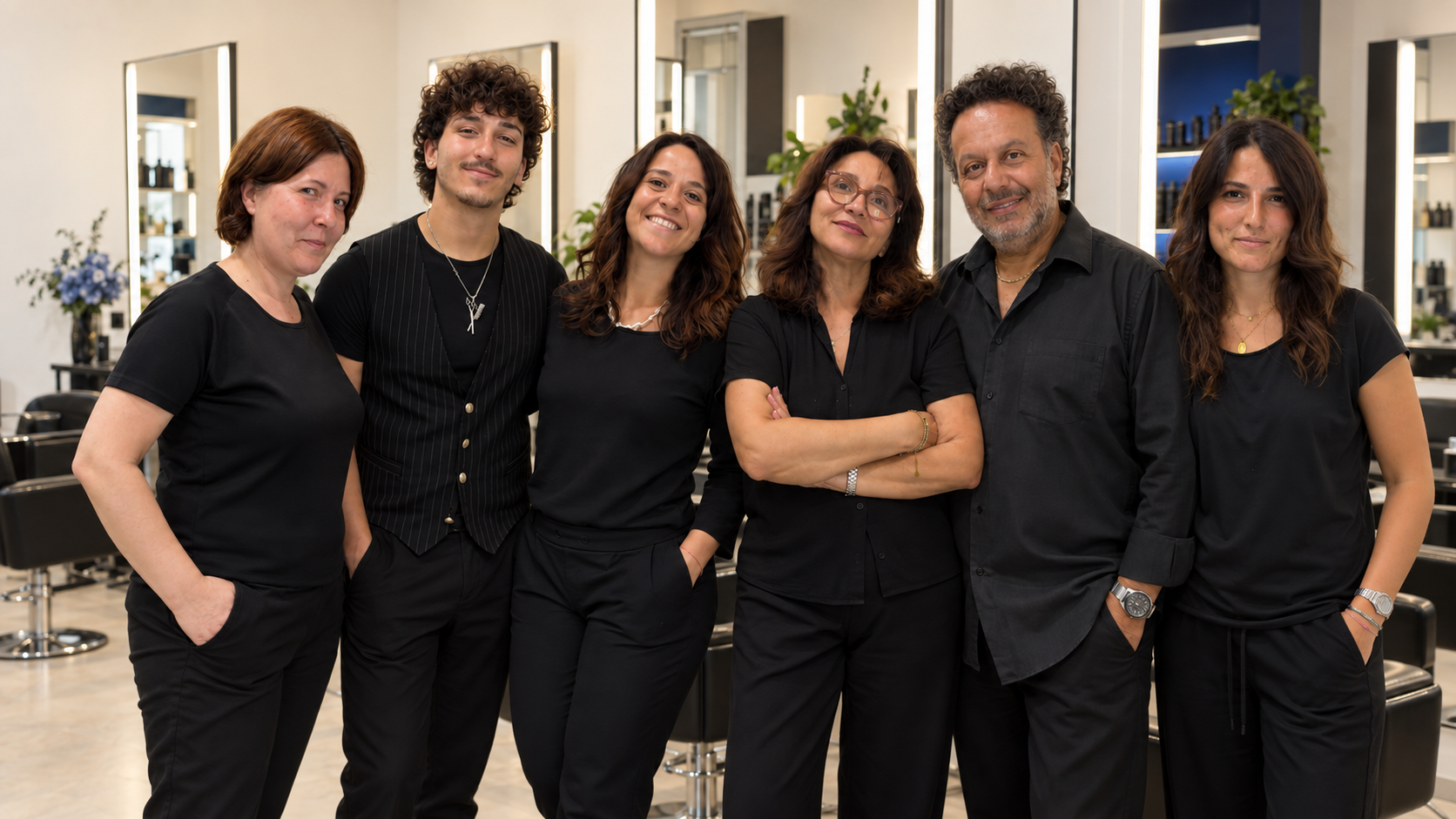 Il team D'Auria al completo: Susanna, Alessandro, Alice, Sabrina, Antonio e Giuliana